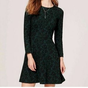 Loft Jacquard Dress - dark green